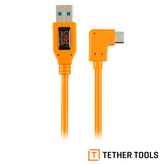 【TETHER TOOLS】USB3.0對USB-C直角轉接線 公司貨 CUCRT02-ORG