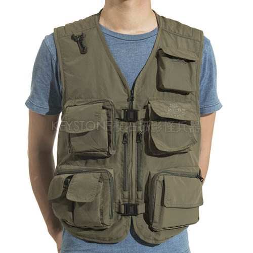 AFS Jeep卡扣拆背攝影背心(軍綠L)