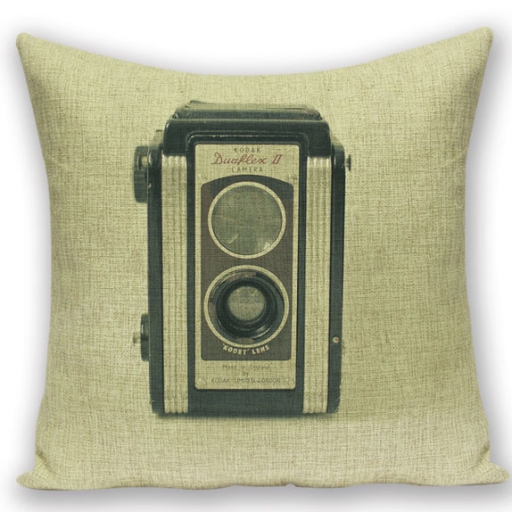 創意相機圖案抱枕套(KODAK古董相機)