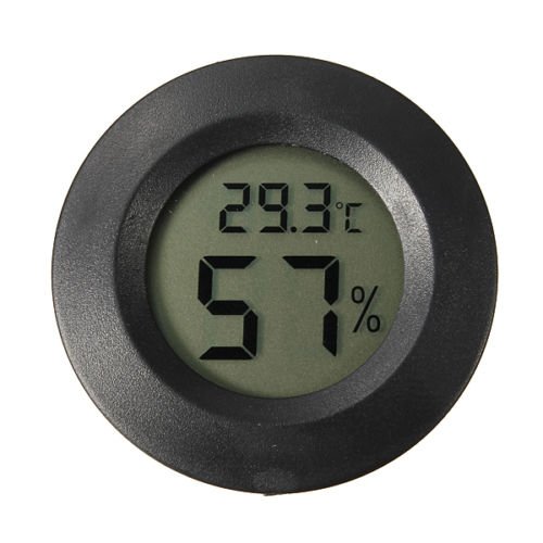 圓形嵌入式數位溫濕度計(黑色)