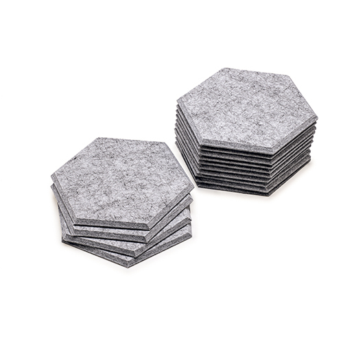 KEYSTONE 六角形聲學纖維吸音板20片裝-銀灰