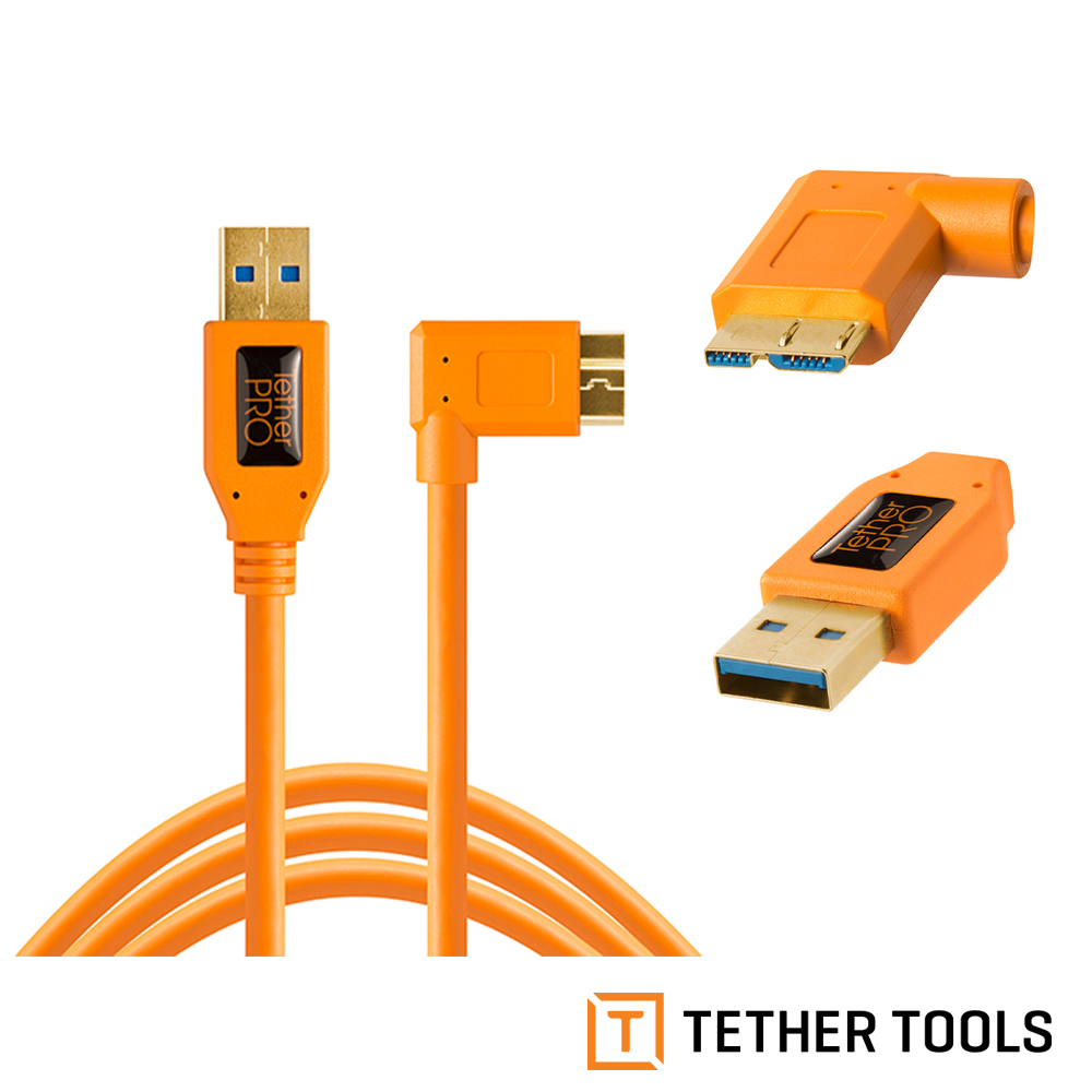 【TETHER TOOLS】USB 3.0轉Micro USB直角傳輸線 4.6M 公司貨CU61RT15-ORG