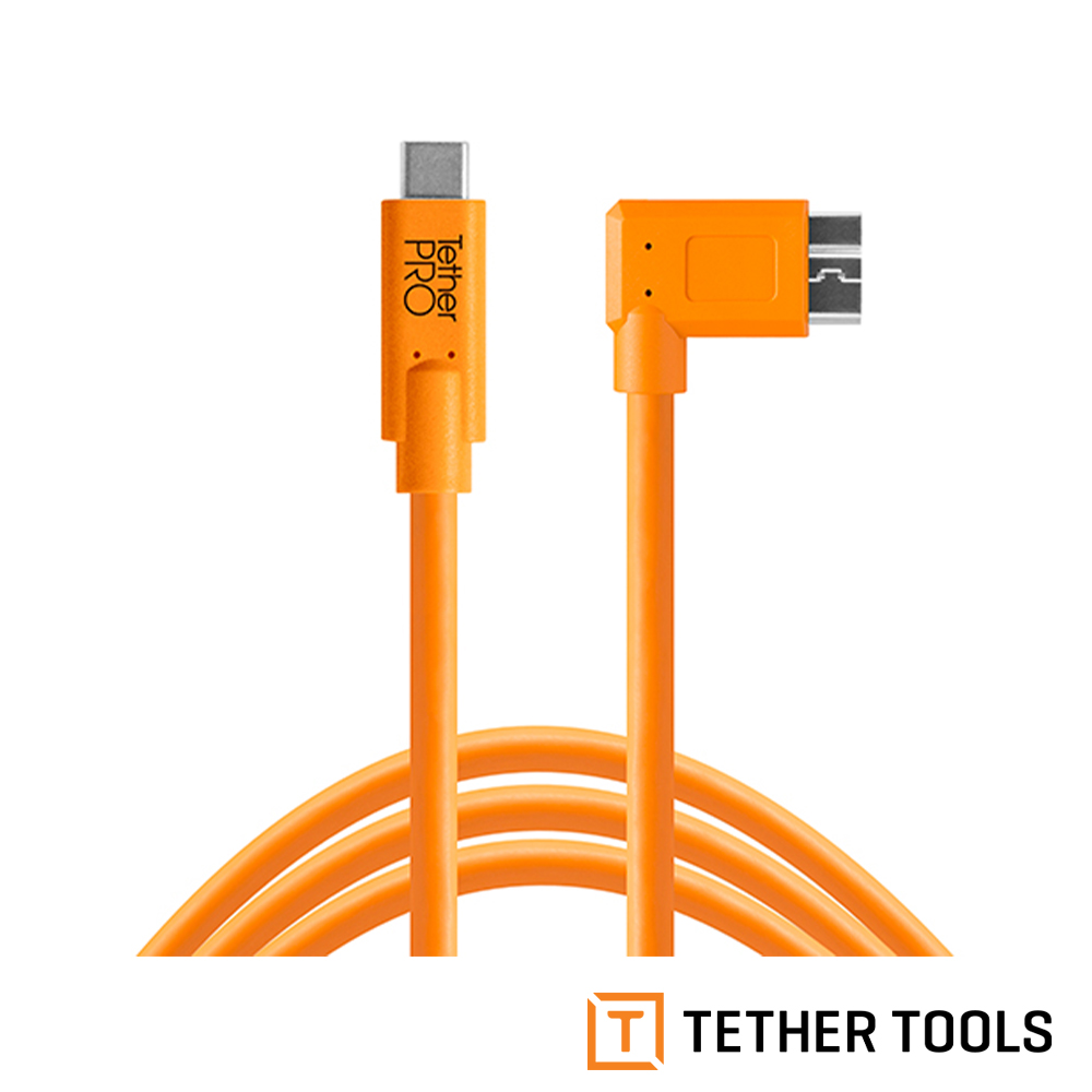 【TETHER TOOLS】USB-C轉3.0Micro-B 直角傳輸線 4.6M 公司貨CUC33R15-ORG