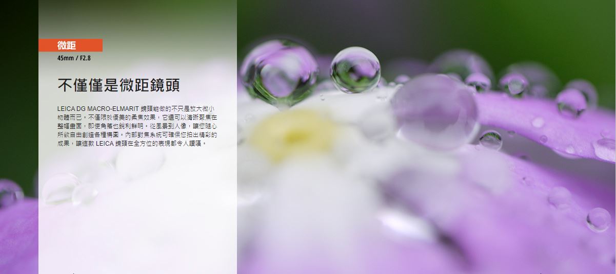 Panasonic LEICA DG MACRO ELMARIT 45mm F2.8 MEGA O.I.S 定焦鏡頭| 楔