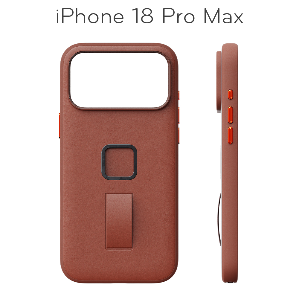 PEAK DESIGN iPhone 18 Pro Max 易快扣植物皮手機殼附指環帶 (杉木紅)