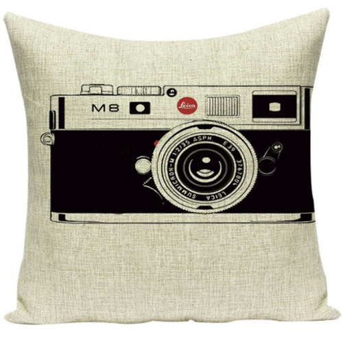 創意相機圖案抱枕套(Leica M8)