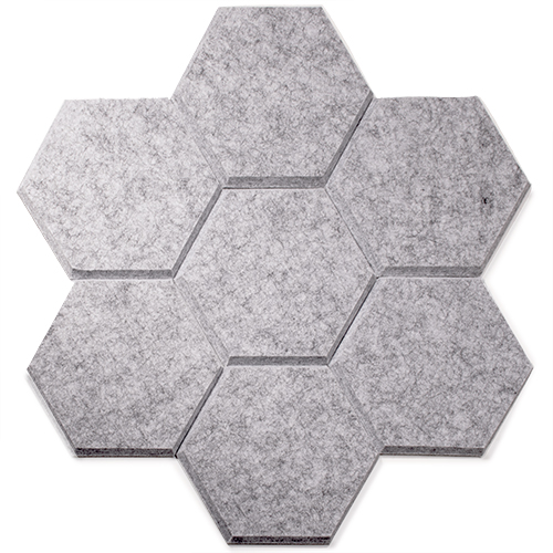KEYSTONE 六角形聲學纖維吸音板20片裝-銀灰