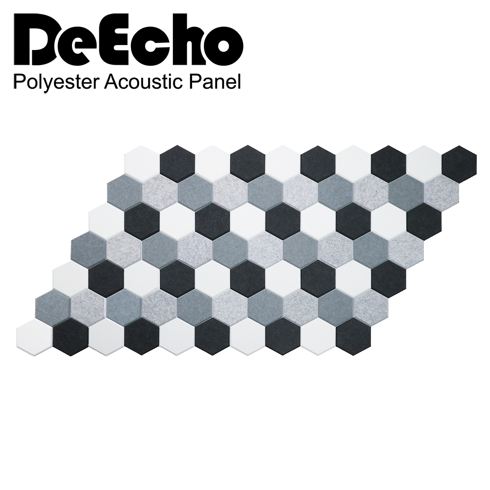 DeEcho 吸音板 六角形 80片配色套裝-黑白漸層