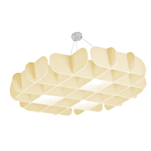 DeEcho 圓形WAFFEL 吊掛空間吸音體 淡黃