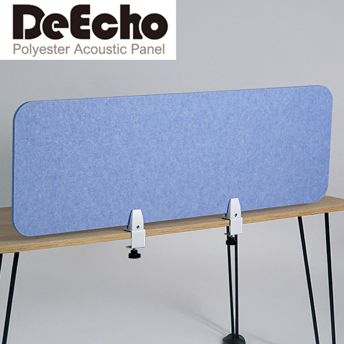 DeEcho 40*120 桌夾型吸音隔板組(淺藍/白夾)