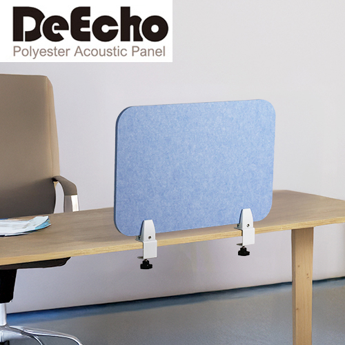DeEcho 40*60 桌夾型吸音隔板組(淺藍/白夾)