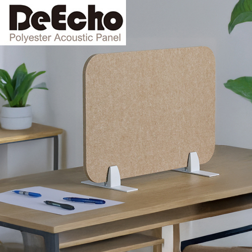 DeEcho 40*60 桌面吸音隔板組(深駝/白夾)