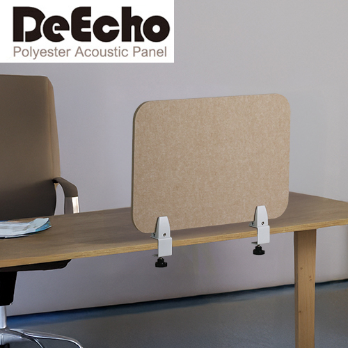 DeEcho 40*60 桌夾型吸音隔板組(深駝/白夾)