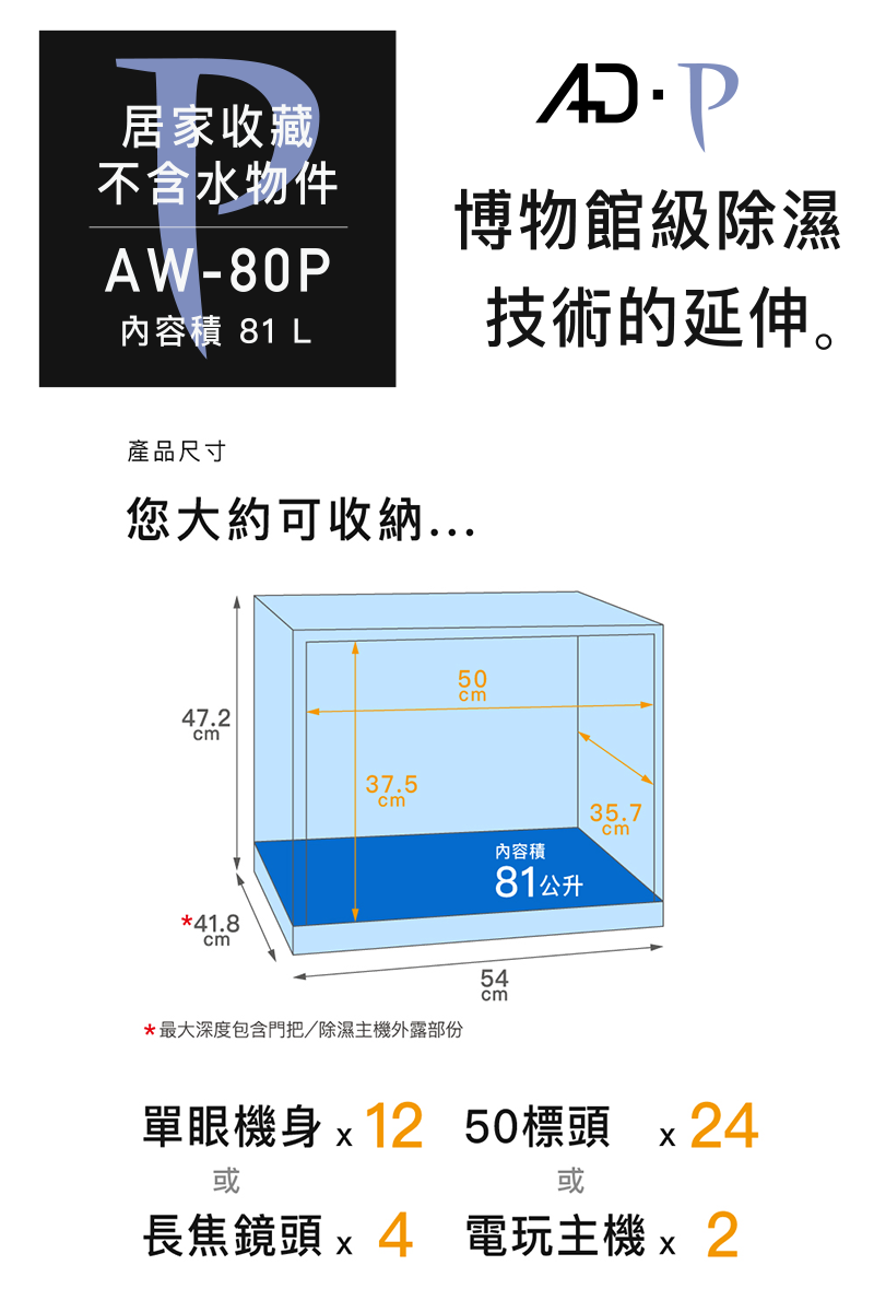 AW-80P 收藏家電子防潮箱