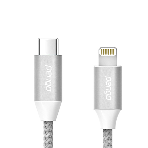 【Pengo】USB-C轉Lightning充電傳輸線 (0.2M)-質感銀